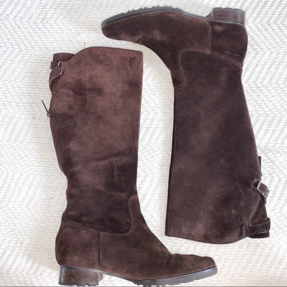 Calvin Klien Row Suede High Boot Dark Brown 9M - Picture 1 of 16